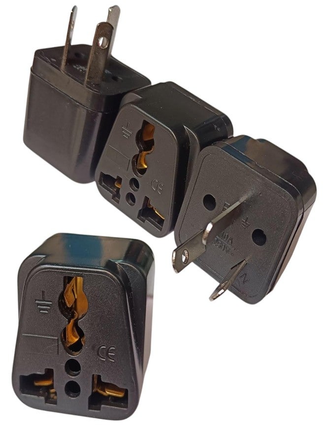 Adaptro Universal Travel Adapter Type I Plug Converter for India to Australia, New Zealand, China & More, Pack of 4, Black - Image 1